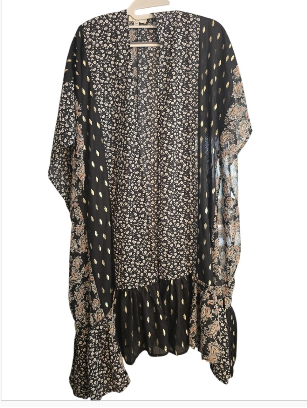 Umgee Mixed Media Kimono Size Oversized Small In EUC